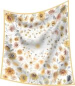 Premium Floral Scarf for Women 35x35 Square Silk Feel-Lightweight Scarves Headscarf Bandanas Wrapping Handbag - Image 7