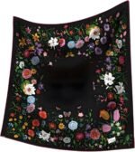 Premium Floral Scarf for Women 35x35 Square Silk Feel-Lightweight Scarves Headscarf Bandanas Wrapping Handbag - Image 20