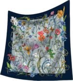 Premium Floral Scarf for Women 35x35 Square Silk Feel-Lightweight Scarves Headscarf Bandanas Wrapping Handbag - Image 19