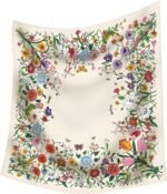 Premium Floral Scarf for Women 35x35 Square Silk Feel-Lightweight Scarves Headscarf Bandanas Wrapping Handbag - Image 23
