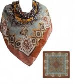 Women's Silk Feeling Large Square Scarf 43x43 Premium Hair Wrap Headscarf Neck Shawl with Gift Box - Image 5