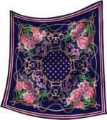 Premium Floral Scarf for Women 35x35 Square Silk Feel-Lightweight Scarves Headscarf Bandanas Wrapping Handbag - Image 24