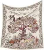 Premium Floral Scarf for Women 35x35 Square Silk Feel-Lightweight Scarves Headscarf Bandanas Wrapping Handbag - Image 26