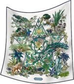 Premium Floral Scarf for Women 35x35 Square Silk Feel-Lightweight Scarves Headscarf Bandanas Wrapping Handbag - Image 12