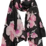 Silk Feeling Scarf for Women 71x30 ﻿ | Soft Warm Fall Neck Head Scarf Wrap, Retro Ginkgo Leaf Pattern Shawl for Cold Office, Elegant Winter Holiday Gift for Her