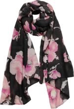 Silk Feeling Scarf for Women 71x30 ﻿ | Soft Warm Fall Neck Head Scarf Wrap, Retro Ginkgo Leaf Pattern Shawl for Cold Office, Elegant Winter Holiday Gift for Her