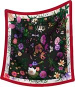 Premium Floral Scarf for Women 35x35 Square Silk Feel-Lightweight Scarves Headscarf Bandanas Wrapping Handbag - Image 25