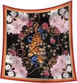 Premium Floral Scarf for Women 35x35 Square Silk Feel-Lightweight Scarves Headscarf Bandanas Wrapping Handbag - Image 9